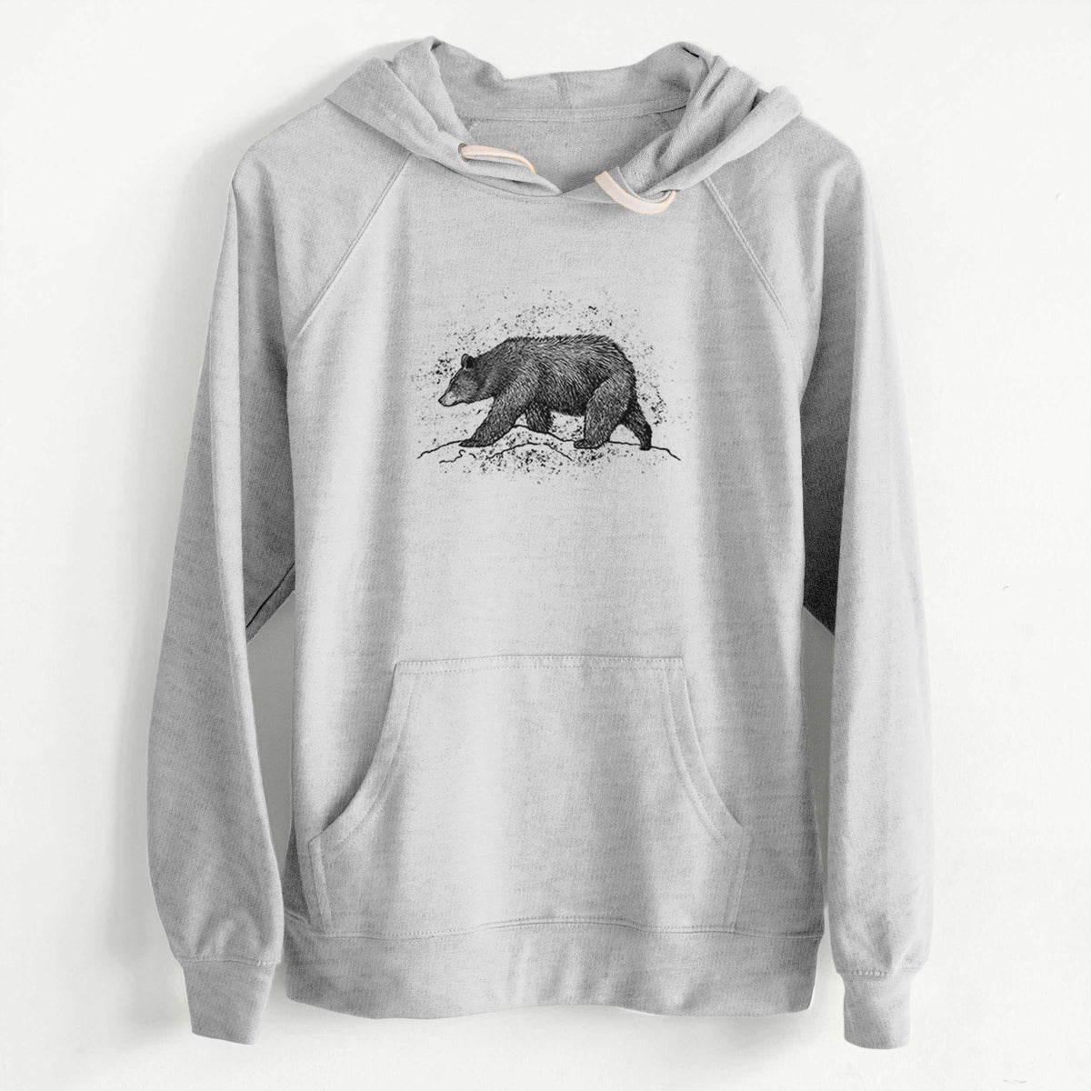 CLEARANCE - Black Bear  - Unisex Slim Fit Loopback Terry Hoodie