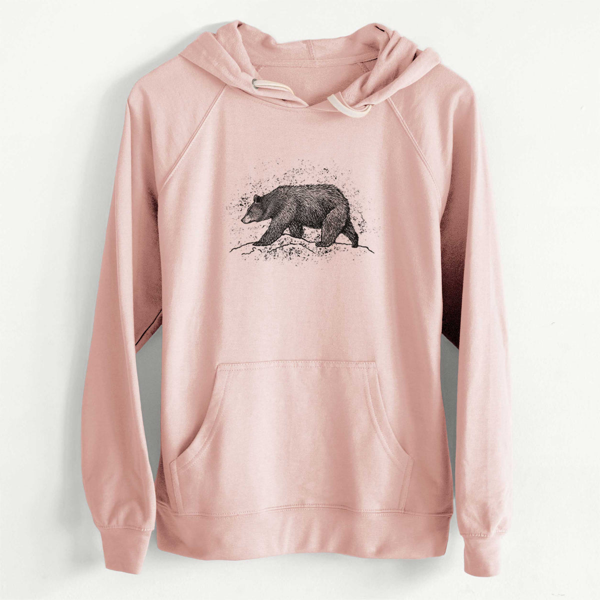 CLEARANCE - Black Bear  - Unisex Slim Fit Loopback Terry Hoodie