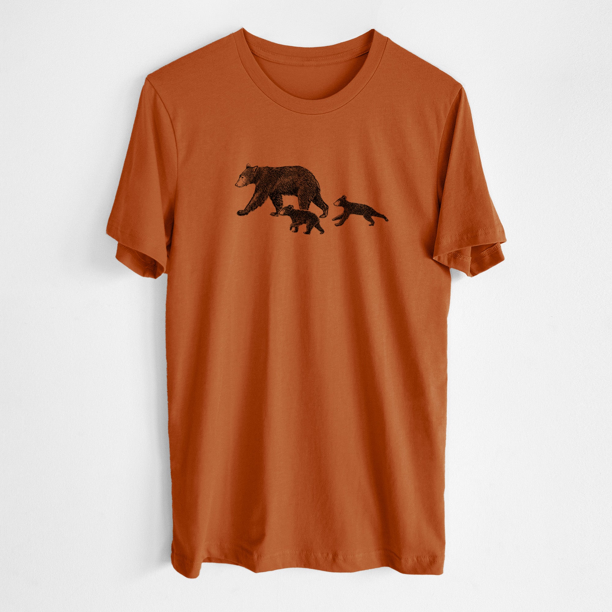 Mama Black Bear with Cubs - Lightweight 100% Cotton Unisex Crewneck