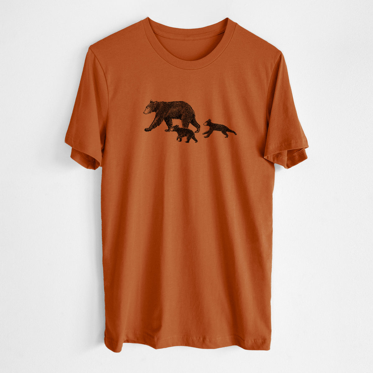 Mama Black Bear with Cubs - Lightweight 100% Cotton Unisex Crewneck