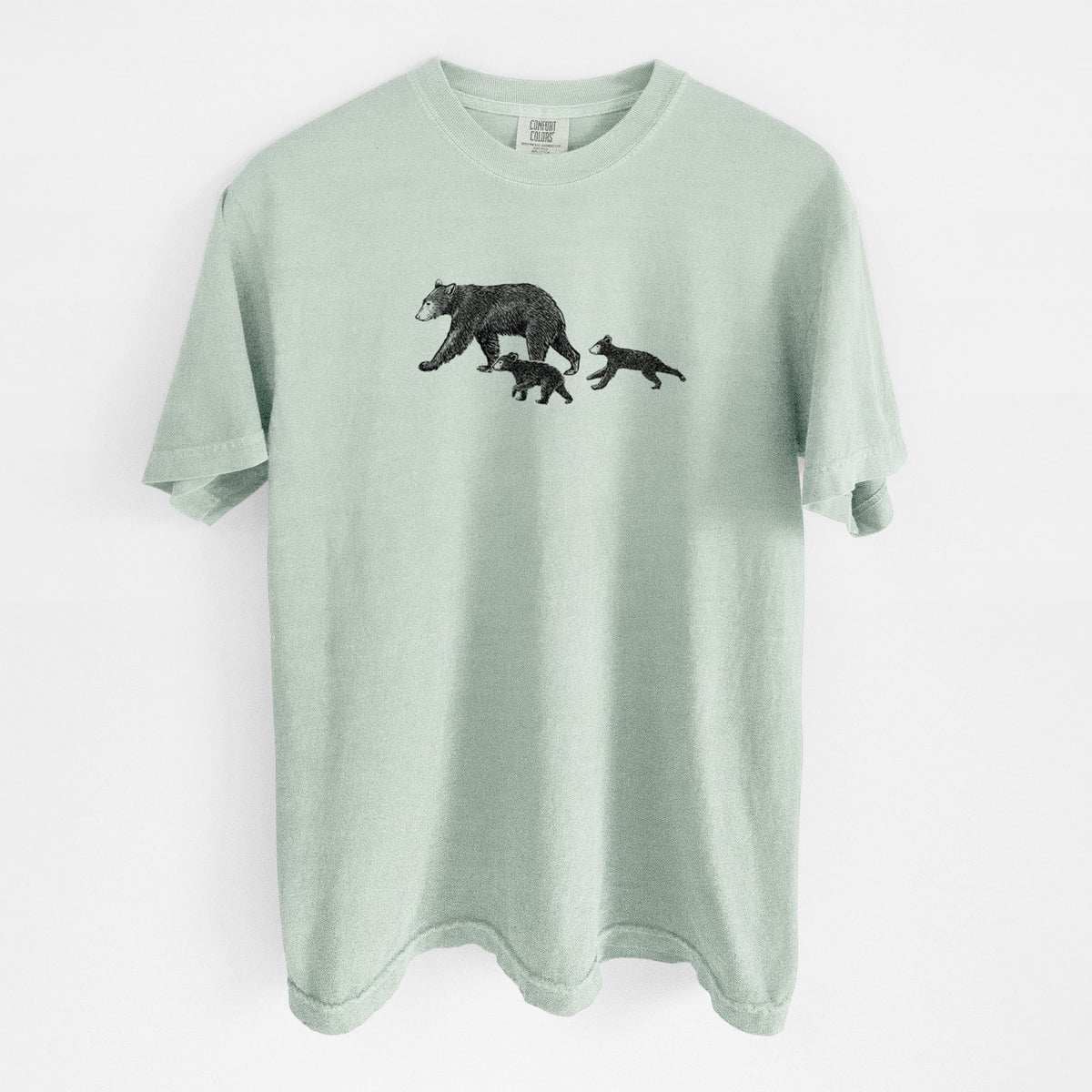 Mama Black Bear with Cubs - Unisex Comfort Colors Garment-Dyed Heavyweight T-shirt