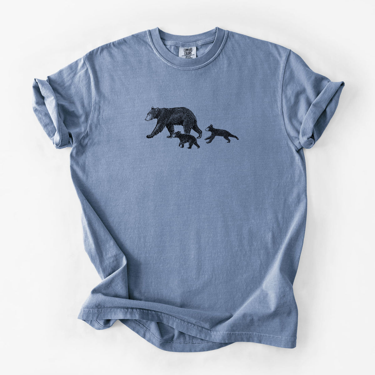 Mama Black Bear with Cubs - Unisex Comfort Colors Garment-Dyed Heavyweight T-shirt