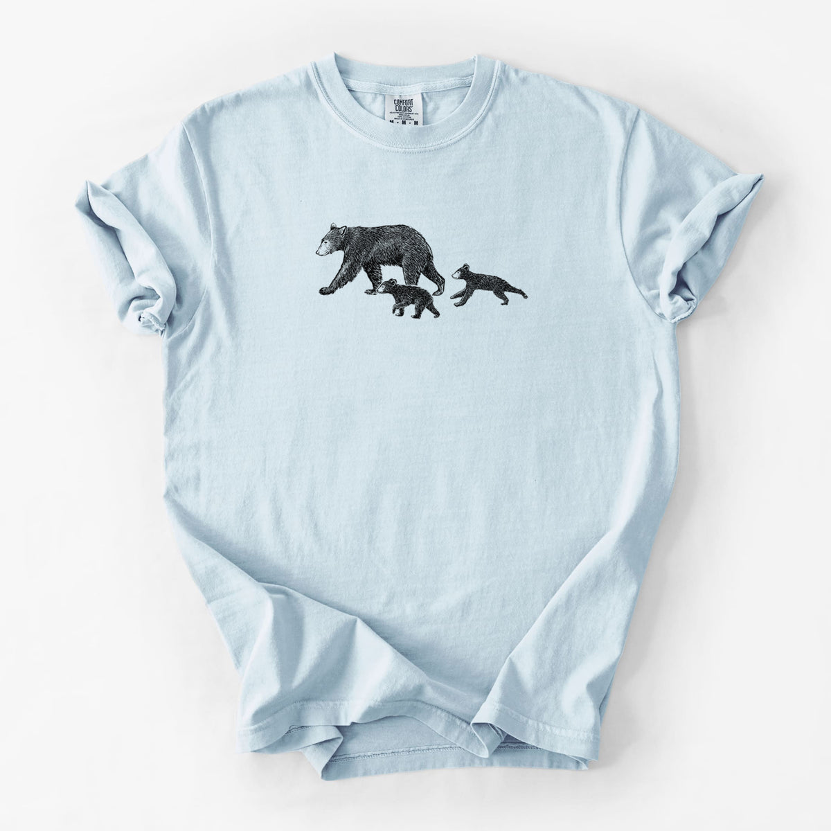 Mama Black Bear with Cubs - Unisex Comfort Colors Garment-Dyed Heavyweight T-shirt