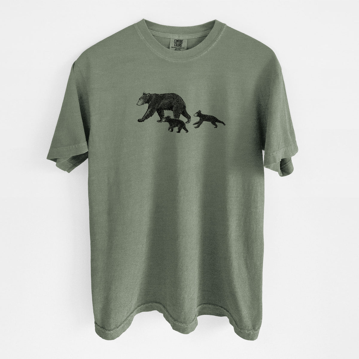 Mama Black Bear with Cubs - Unisex Comfort Colors Garment-Dyed Heavyweight T-shirt