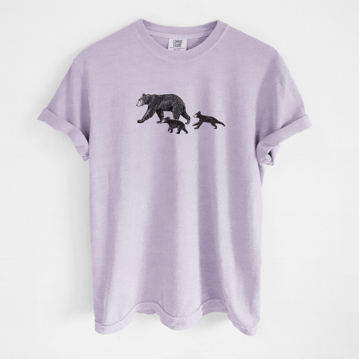 Mama Black Bear with Cubs - Unisex Comfort Colors Garment-Dyed Heavyweight T-shirt