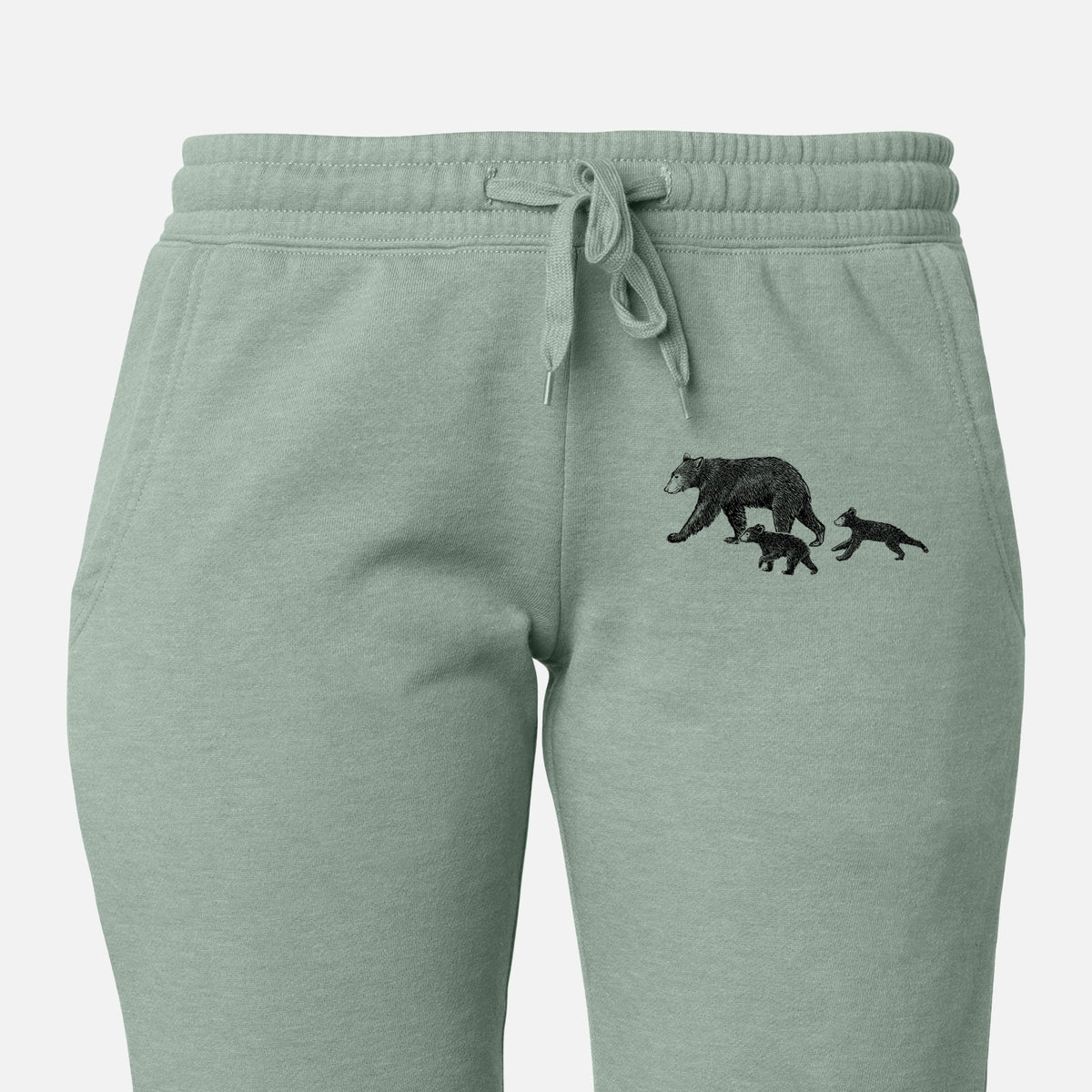 Mama Black Bear with Cubs - Women's Cali Wave Jogger Sweatpants