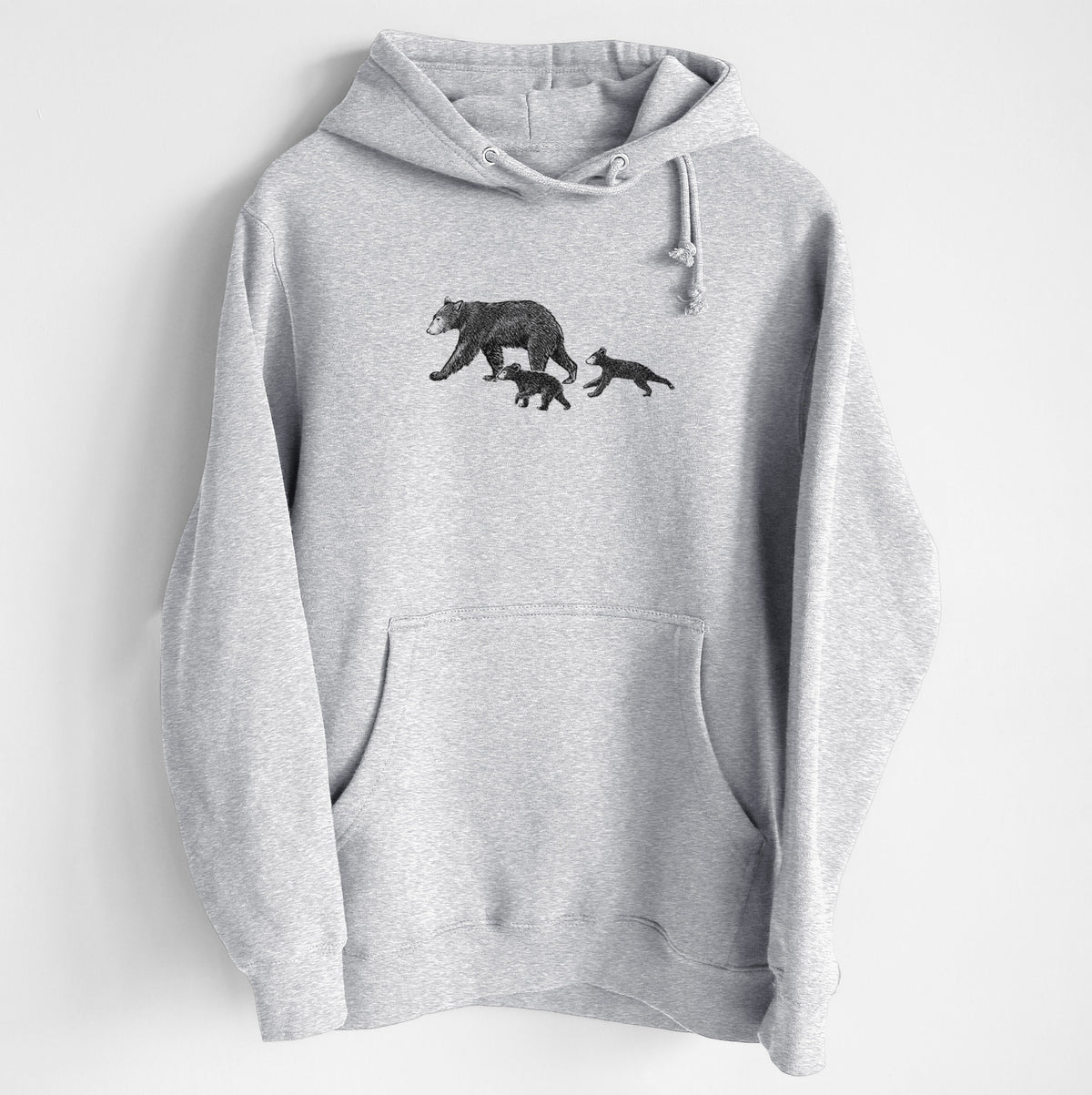 Mama Black Bear with Cubs - Heavyweight Fleece Hoodie