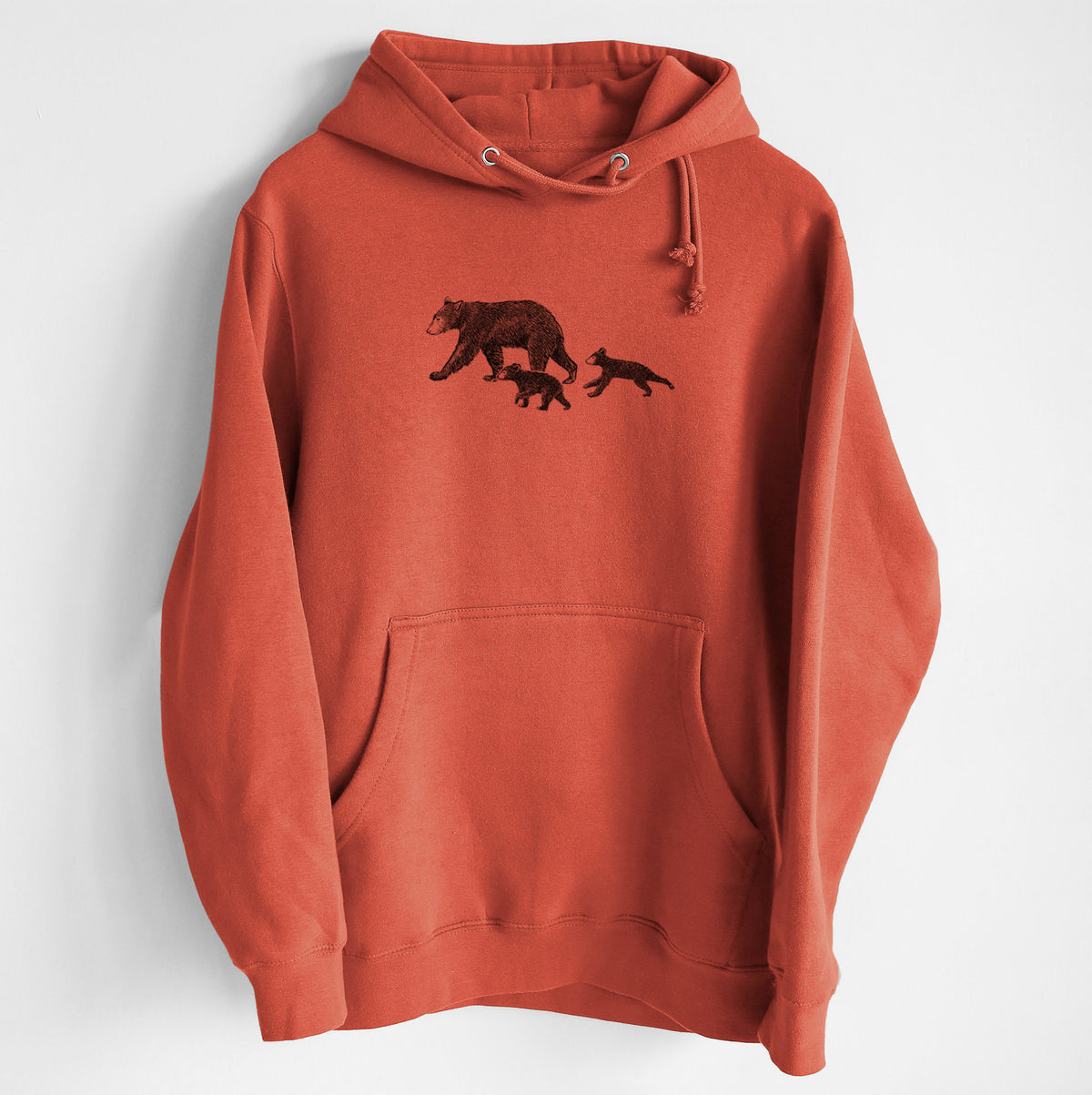 Mama Black Bear with Cubs - Heavyweight Fleece Hoodie