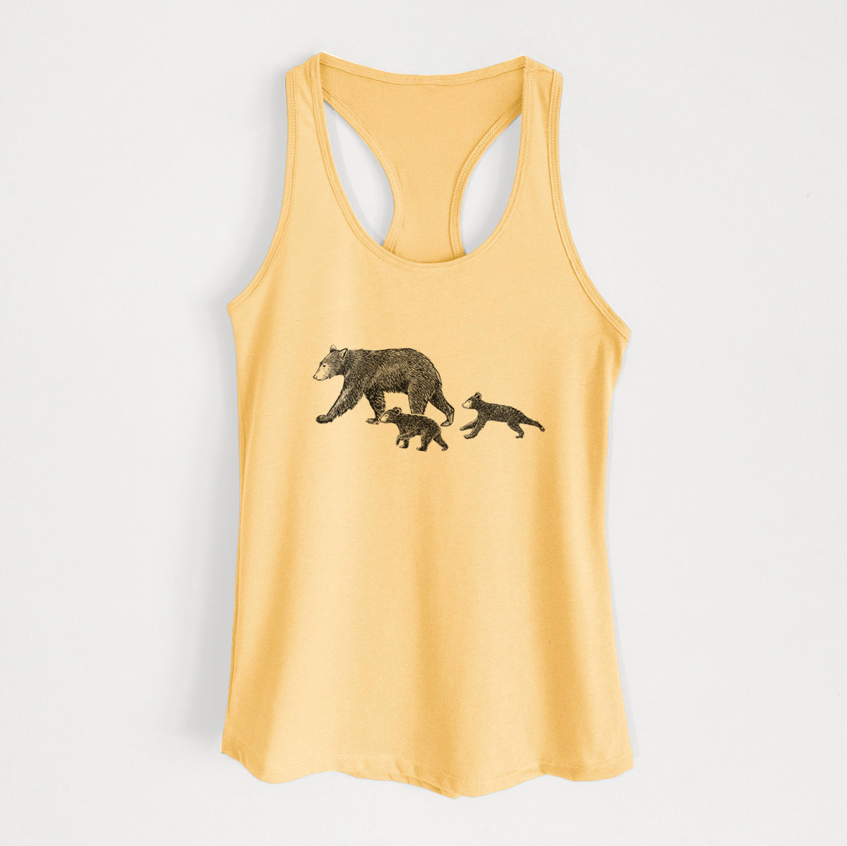 Mama Black Bear with Cubs - Women's Racerback Tanktop