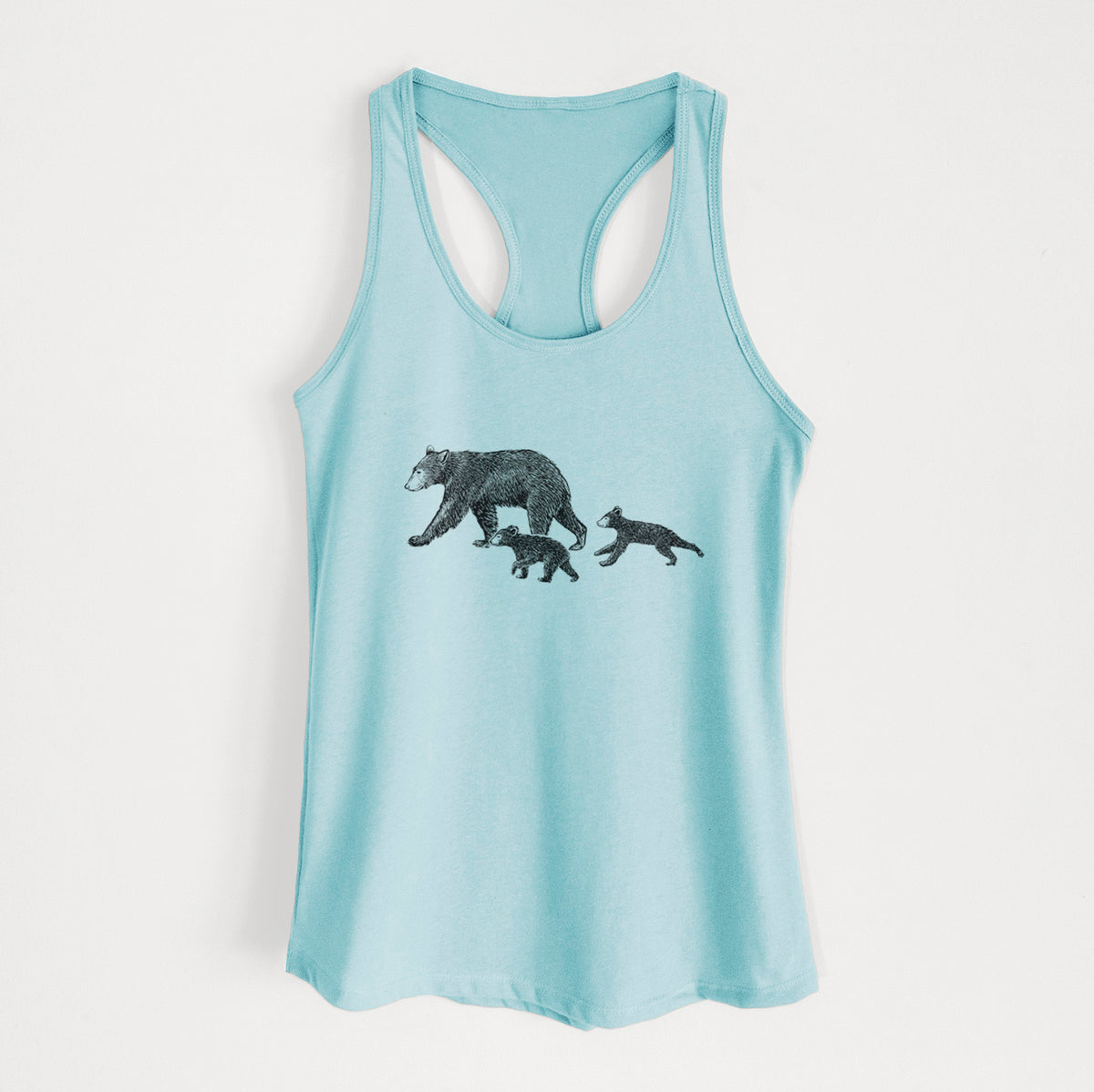 Mama Black Bear with Cubs - Women's Racerback Tanktop