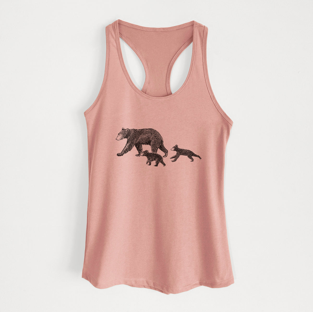 Mama Black Bear with Cubs - Women's Racerback Tanktop
