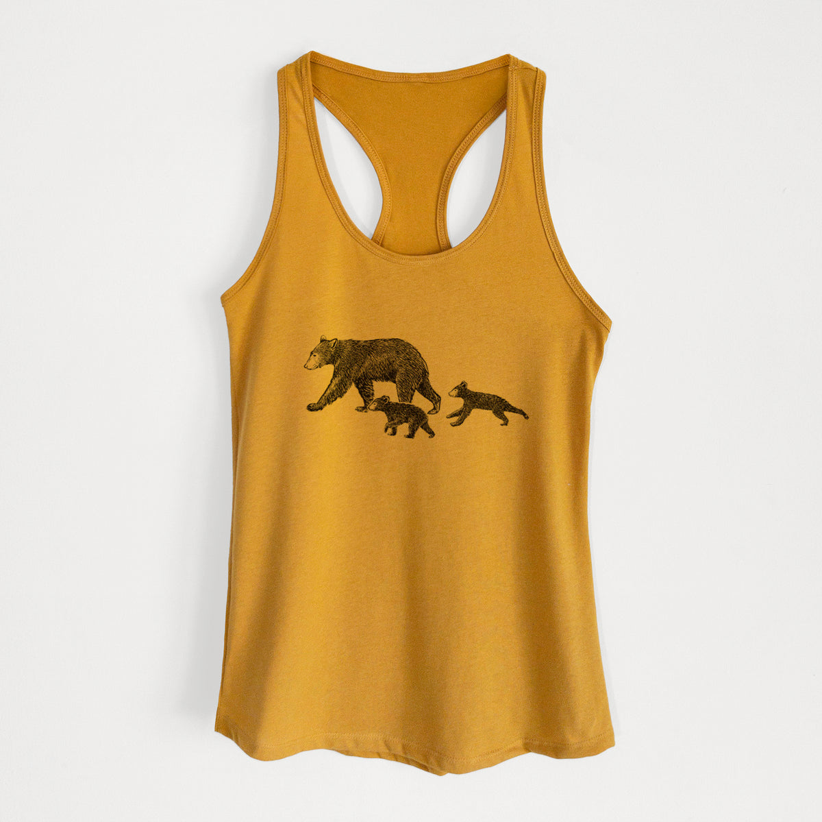 Mama Black Bear with Cubs - Women's Racerback Tanktop
