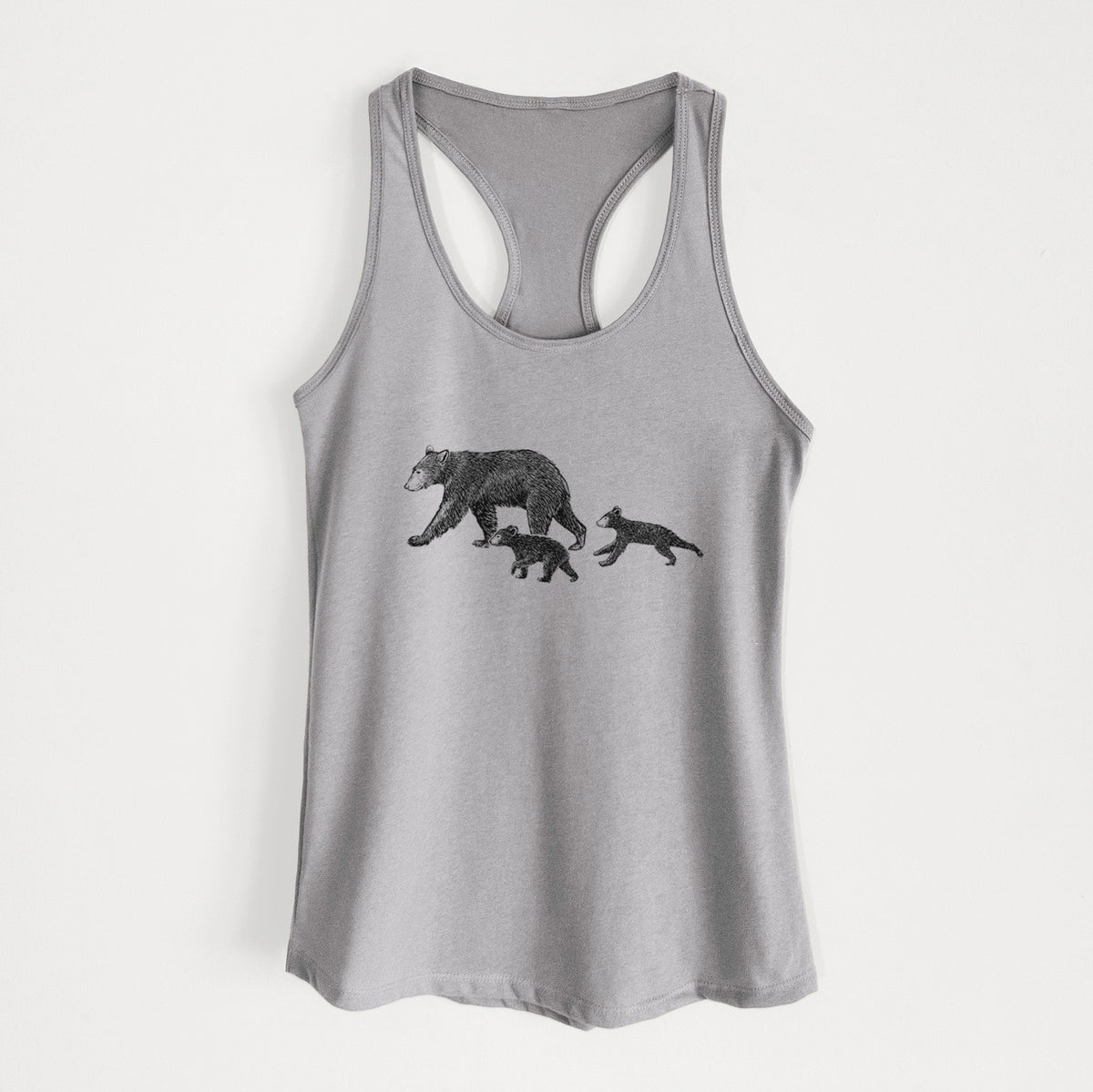Mama Black Bear with Cubs - Women's Racerback Tanktop