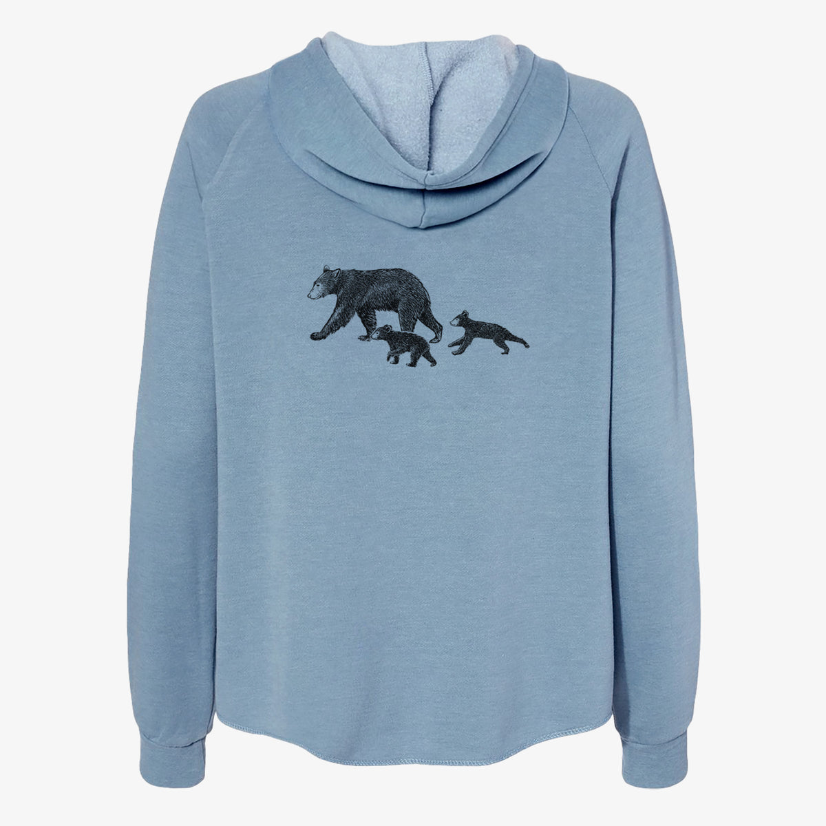 Mama Black Bear with Cubs - Women's Cali Wave Zip-Up Sweatshirt