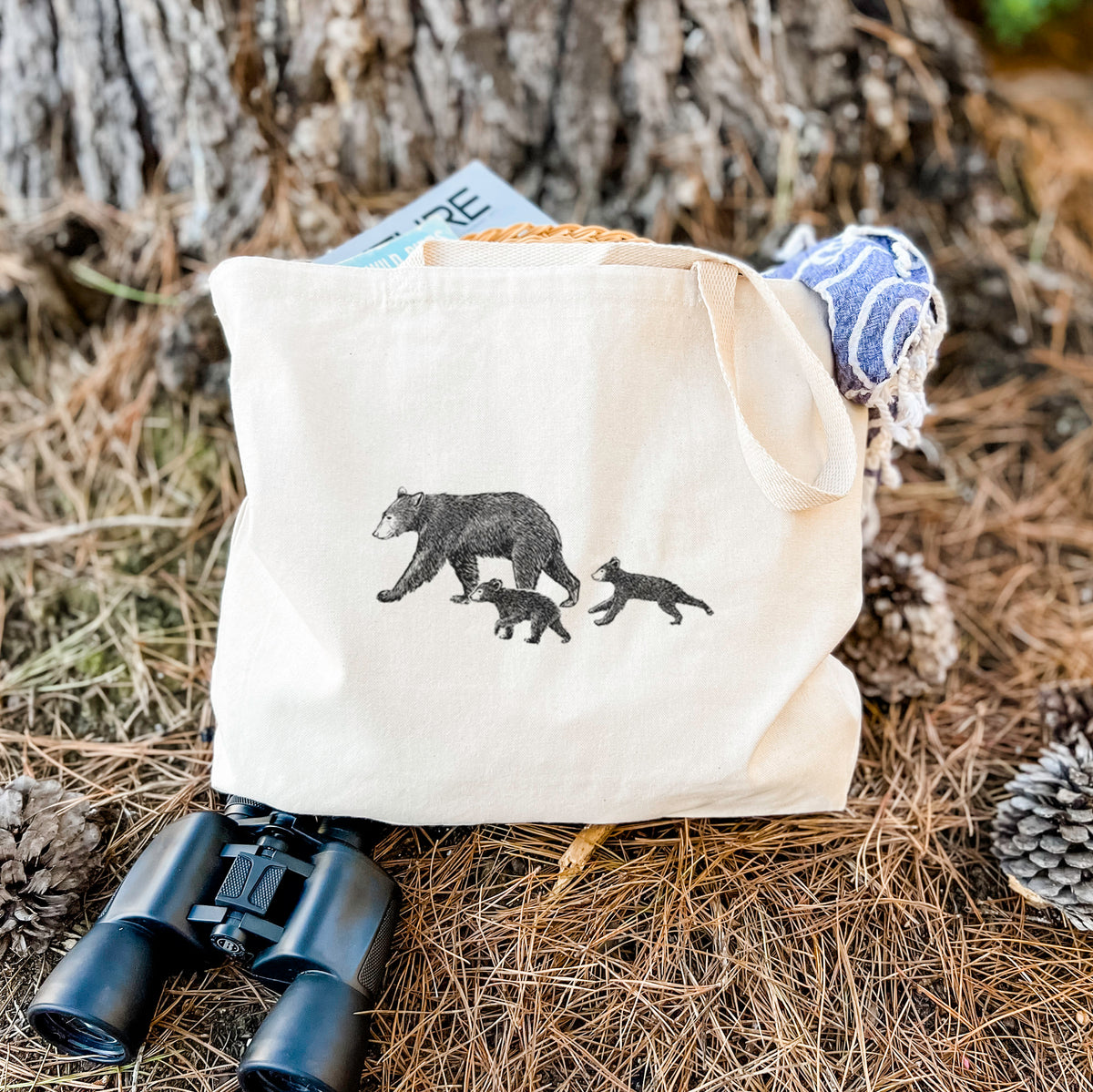 Mama Black Bear with Cubs - Tote Bag