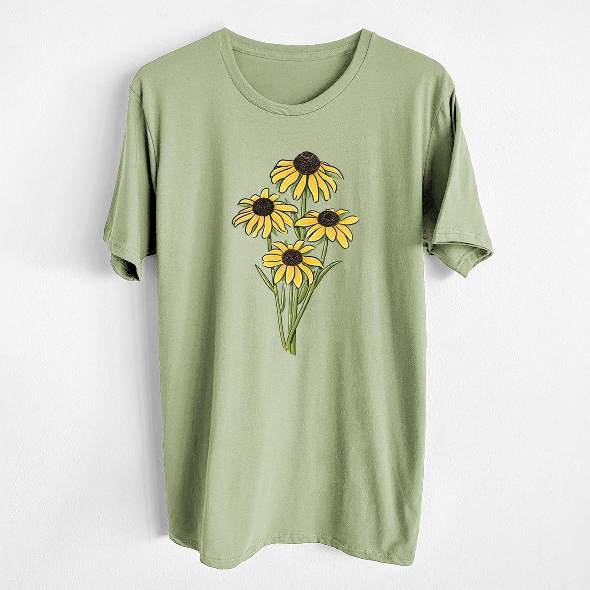 Black-eyed Susans - Rudbeckia hirta - Unisex Crewneck - Made in USA - 100% Organic Cotton