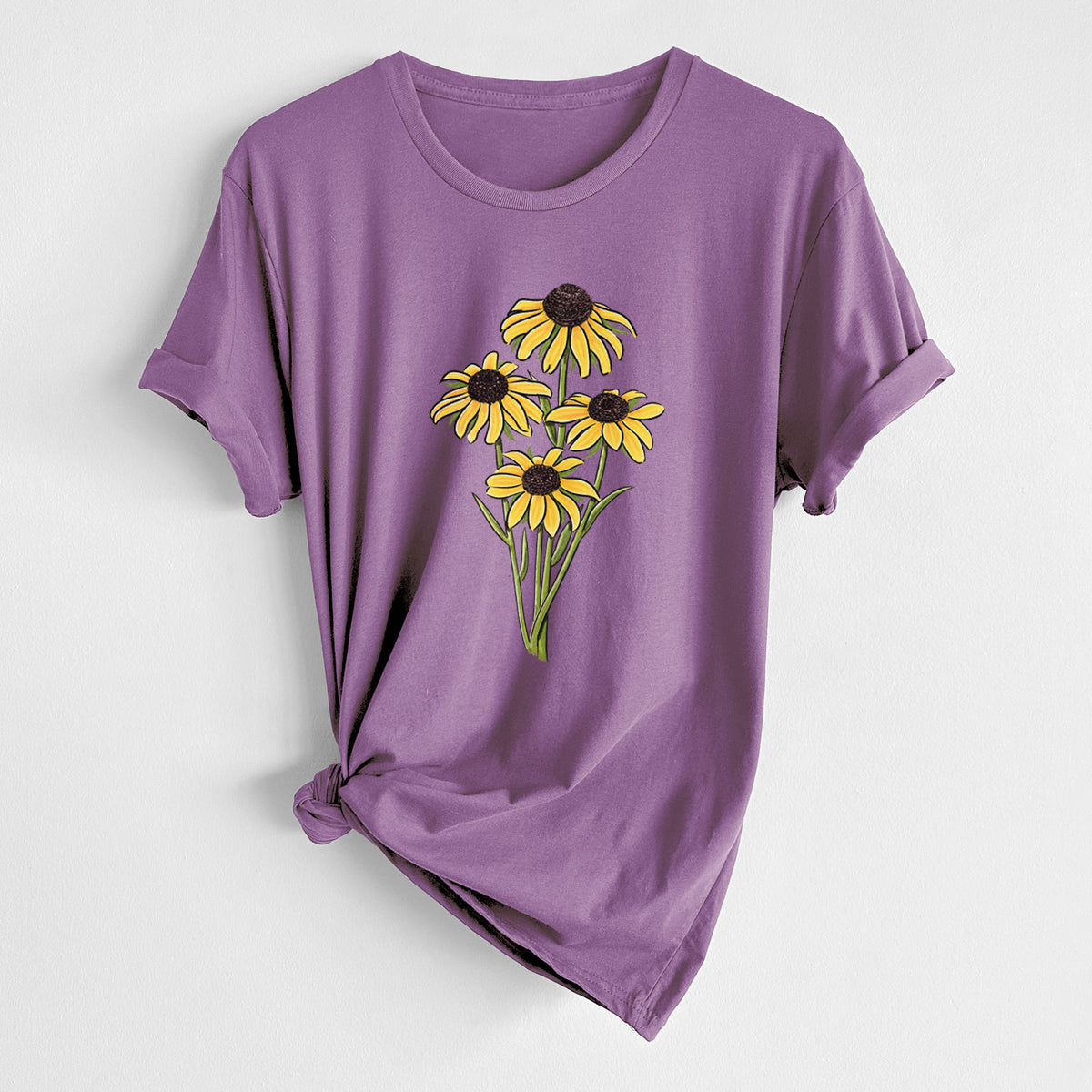 Black-eyed Susans - Rudbeckia hirta - Unisex Crewneck - Made in USA - 100% Organic Cotton