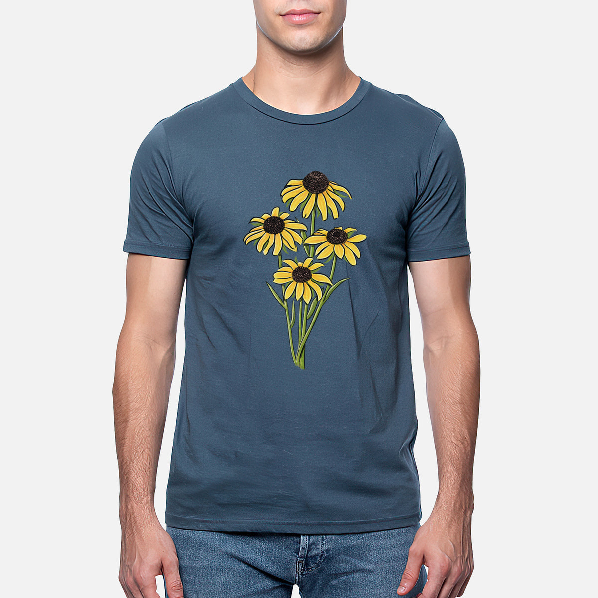 Black-eyed Susans - Rudbeckia hirta - Unisex Crewneck - Made in USA - 100% Organic Cotton