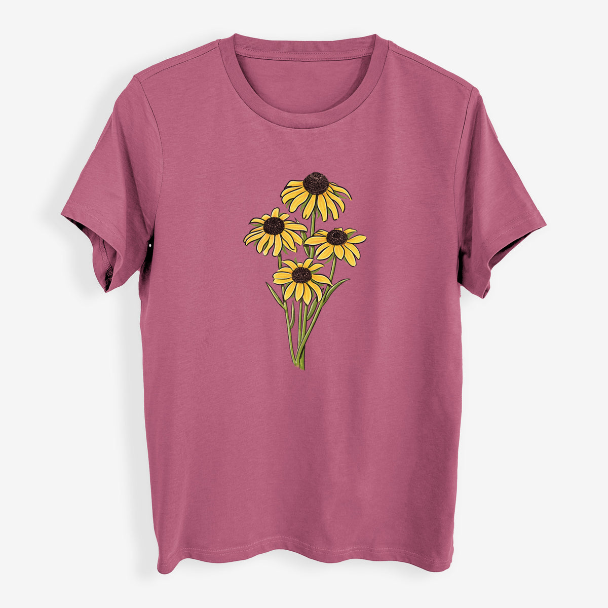 Black-eyed Susans - Rudbeckia hirta - Womens Everyday Maple Tee