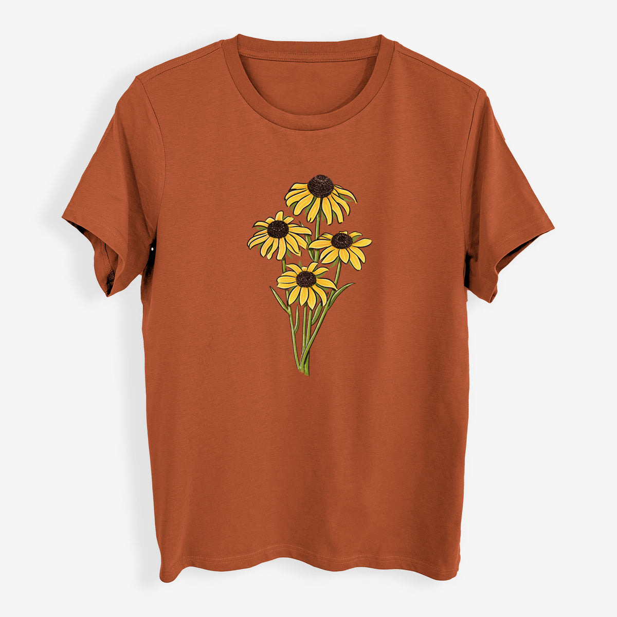 Black-eyed Susans - Rudbeckia hirta - Womens Everyday Maple Tee