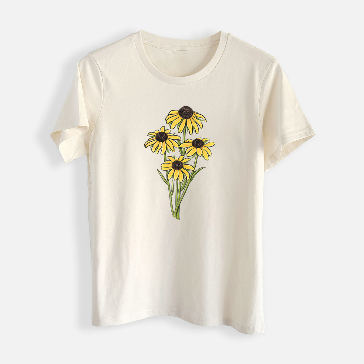 Black-eyed Susans - Rudbeckia hirta - Womens Everyday Maple Tee