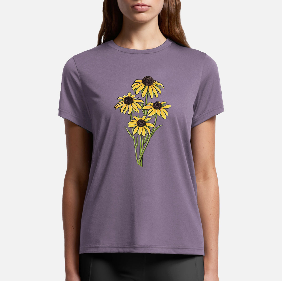 Black-eyed Susans - Rudbeckia hirta - Womens Everyday Maple Tee