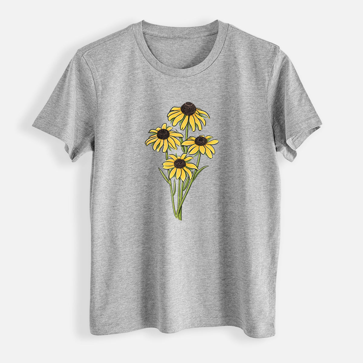 Black-eyed Susans - Rudbeckia hirta - Womens Everyday Maple Tee