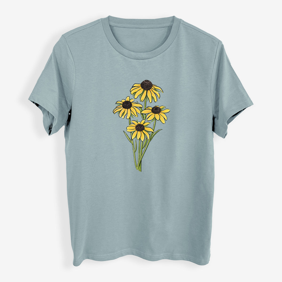 Black-eyed Susans - Rudbeckia hirta - Womens Everyday Maple Tee