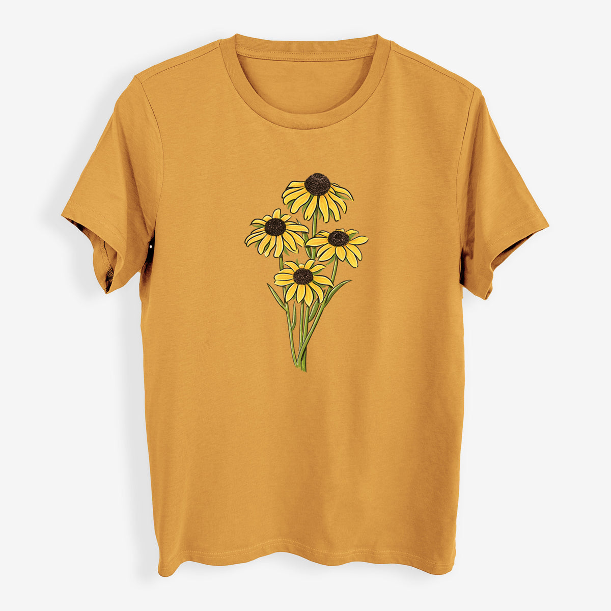 Black-eyed Susans - Rudbeckia hirta - Womens Everyday Maple Tee