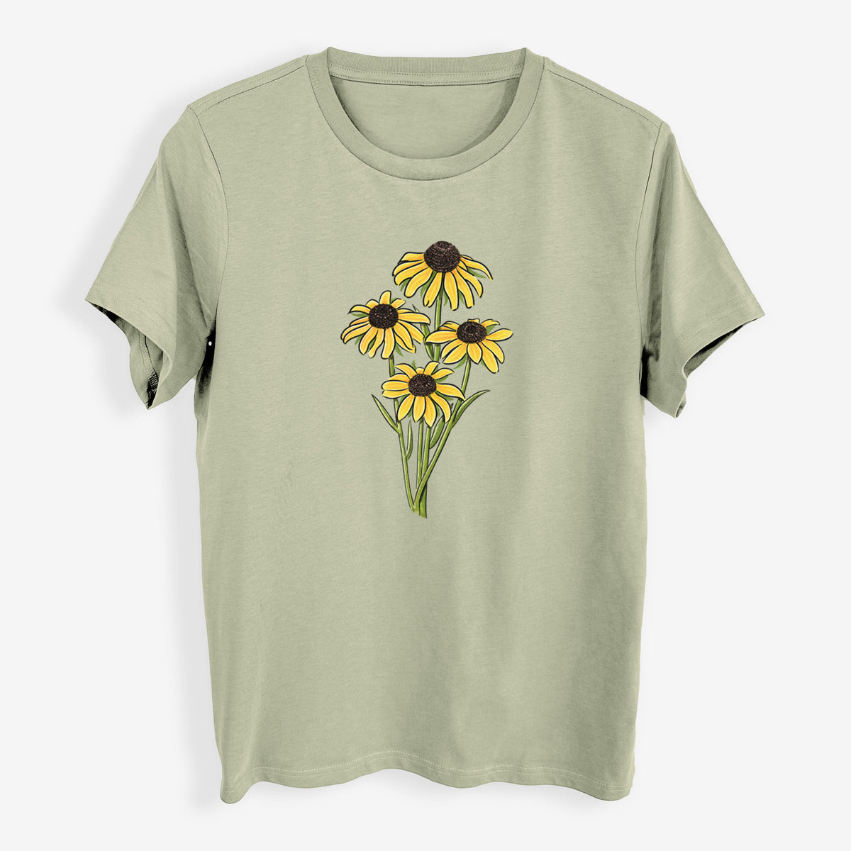 Black-eyed Susans - Rudbeckia hirta - Womens Everyday Maple Tee