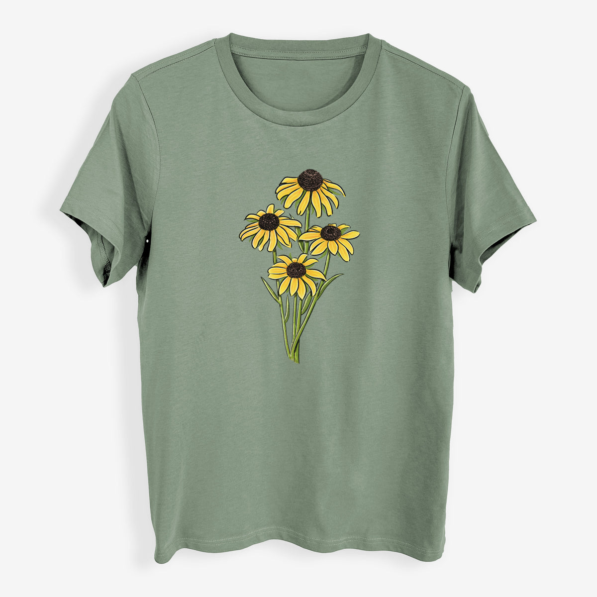 Black-eyed Susans - Rudbeckia hirta - Womens Everyday Maple Tee