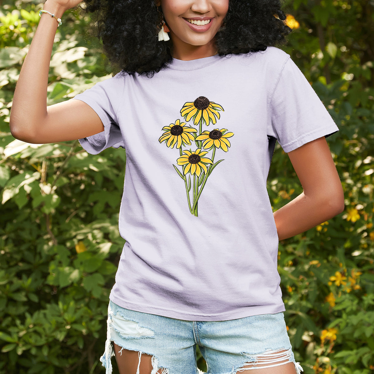 Black-eyed Susans - Rudbeckia hirta - Unisex Comfort Colors Garment-Dyed Heavyweight T-shirt