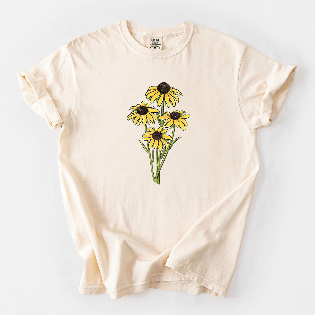 Black-eyed Susans - Rudbeckia hirta - Unisex Comfort Colors Garment-Dyed Heavyweight T-shirt