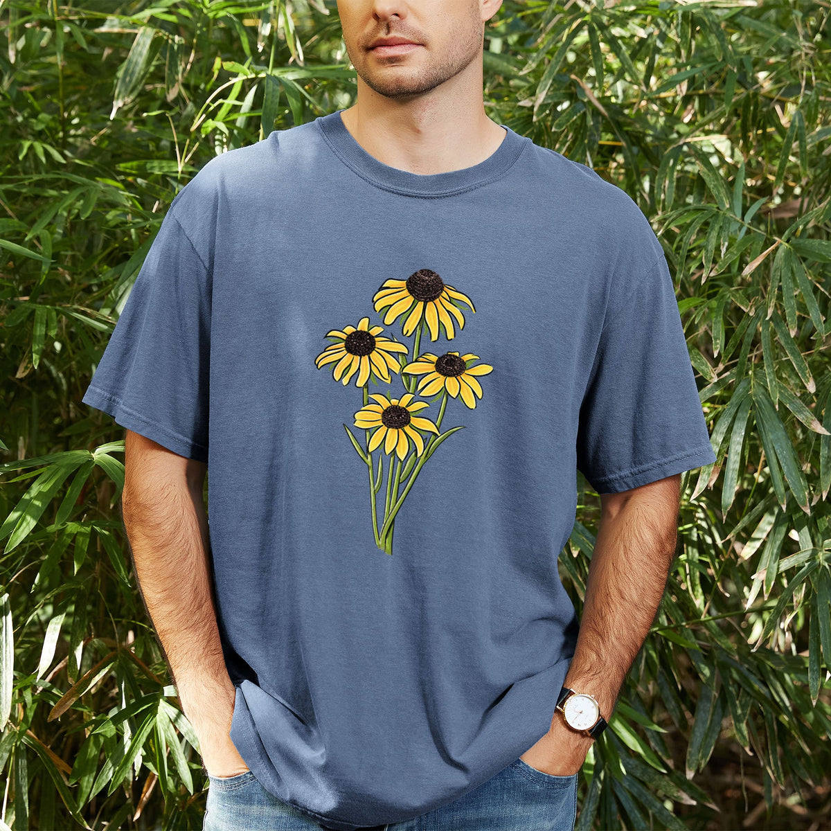 Black-eyed Susans - Rudbeckia hirta - Unisex Comfort Colors Garment-Dyed Heavyweight T-shirt