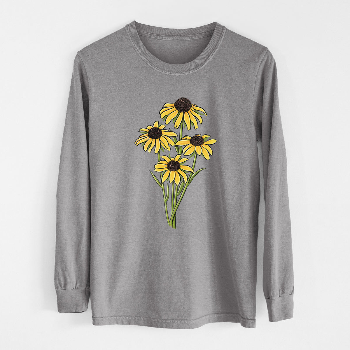 Black-eyed Susans - Rudbeckia hirta - Heavyweight 100% Cotton Long Sleeve