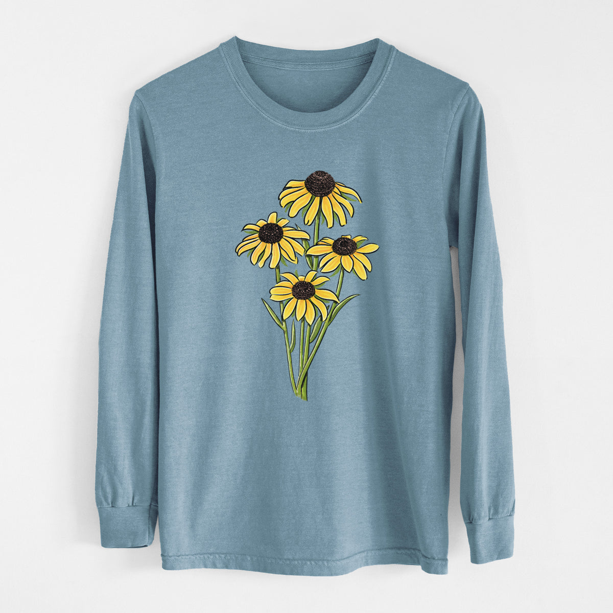 Black-eyed Susans - Rudbeckia hirta - Heavyweight 100% Cotton Long Sleeve