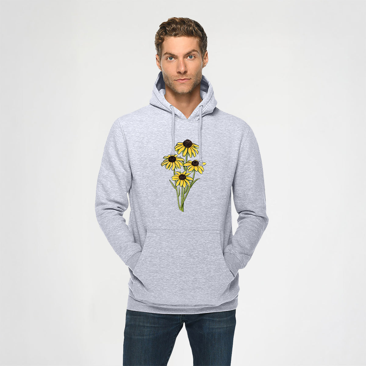 Black-eyed Susans - Rudbeckia hirta - Heavyweight Fleece Hoodie