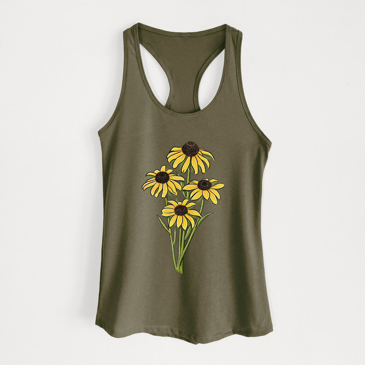 Black-eyed Susans - Rudbeckia hirta - Women&#39;s Racerback Tanktop