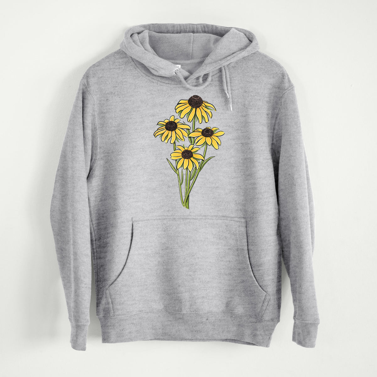 Black-eyed Susans - Rudbeckia hirta  - Mid-Weight Unisex Premium Blend Hoodie