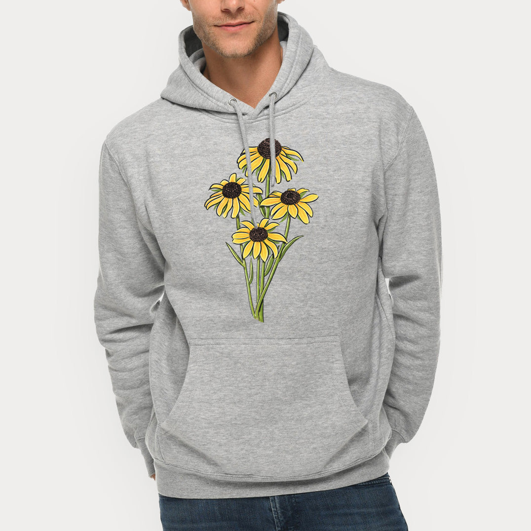 Black-eyed Susans - Rudbeckia hirta  - Mid-Weight Unisex Premium Blend Hoodie