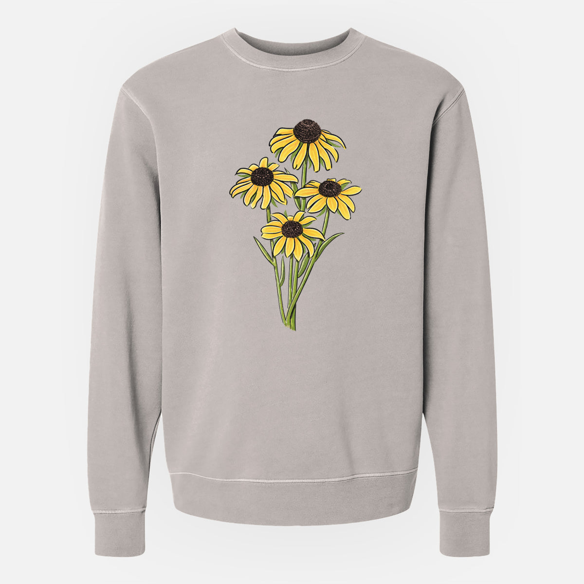 Black-eyed Susans - Rudbeckia hirta - Unisex Pigment Dyed Crew Sweatshirt