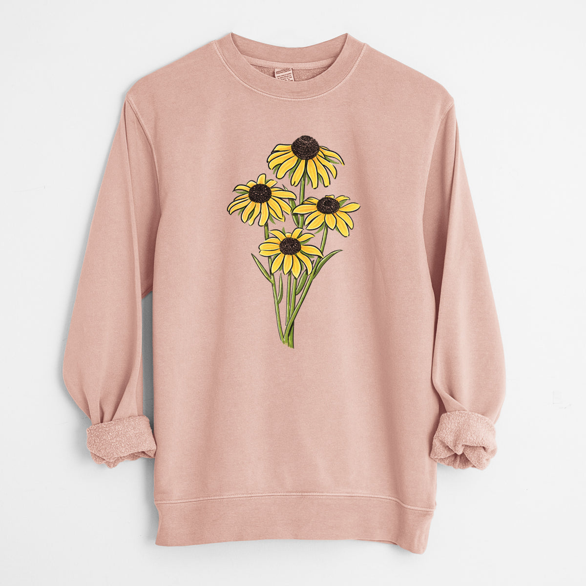 Black-eyed Susans - Rudbeckia hirta - Unisex Pigment Dyed Crew Sweatshirt