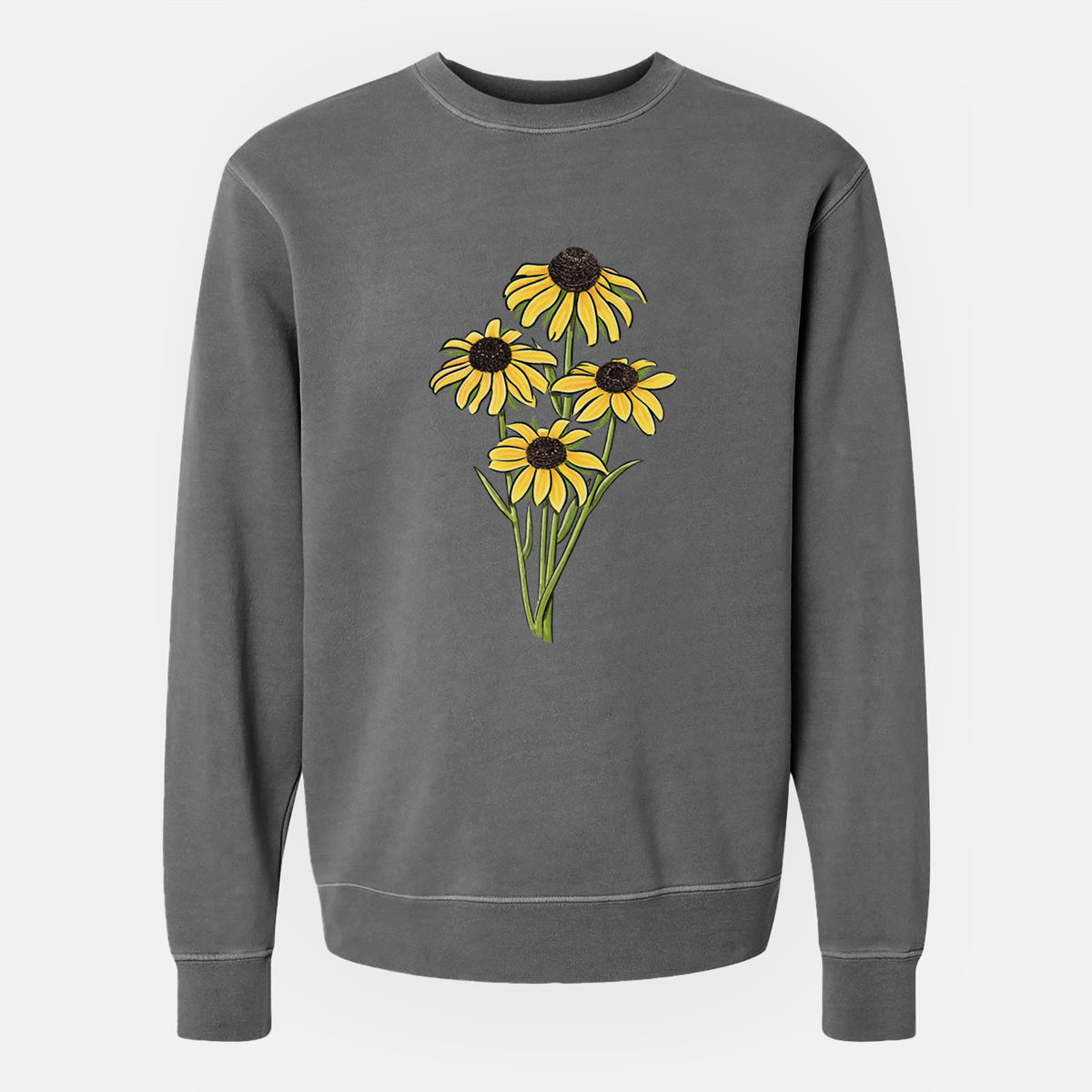 Black-eyed Susans - Rudbeckia hirta - Unisex Pigment Dyed Crew Sweatshirt