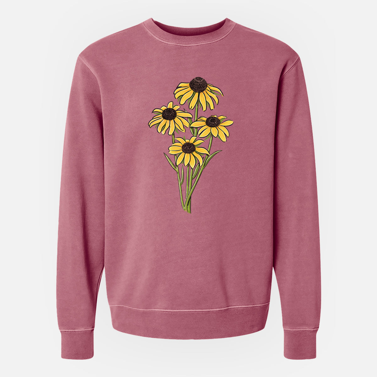 Black-eyed Susans - Rudbeckia hirta - Unisex Pigment Dyed Crew Sweatshirt