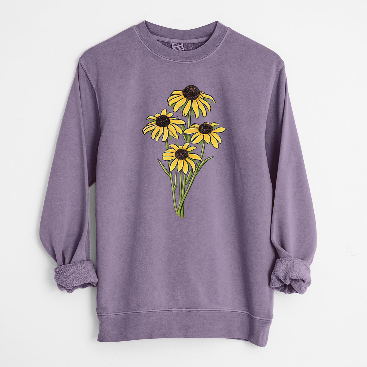 Black-eyed Susans - Rudbeckia hirta - Unisex Pigment Dyed Crew Sweatshirt