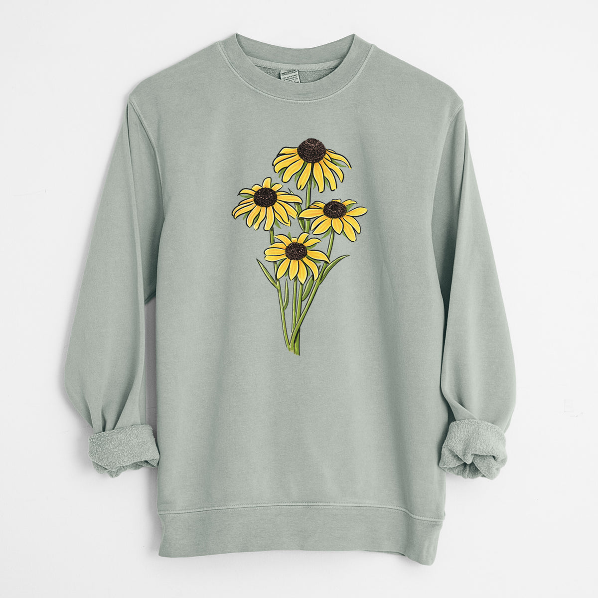 Black-eyed Susans - Rudbeckia hirta - Unisex Pigment Dyed Crew Sweatshirt