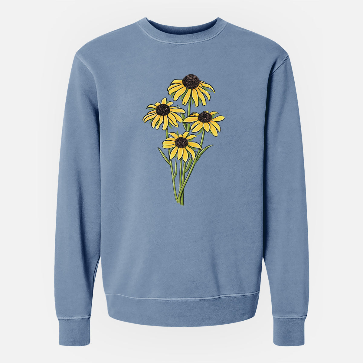 Black-eyed Susans - Rudbeckia hirta - Unisex Pigment Dyed Crew Sweatshirt