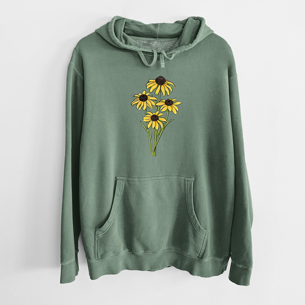 Black-eyed Susans - Rudbeckia hirta - Unisex Pigment Dyed Hoodie