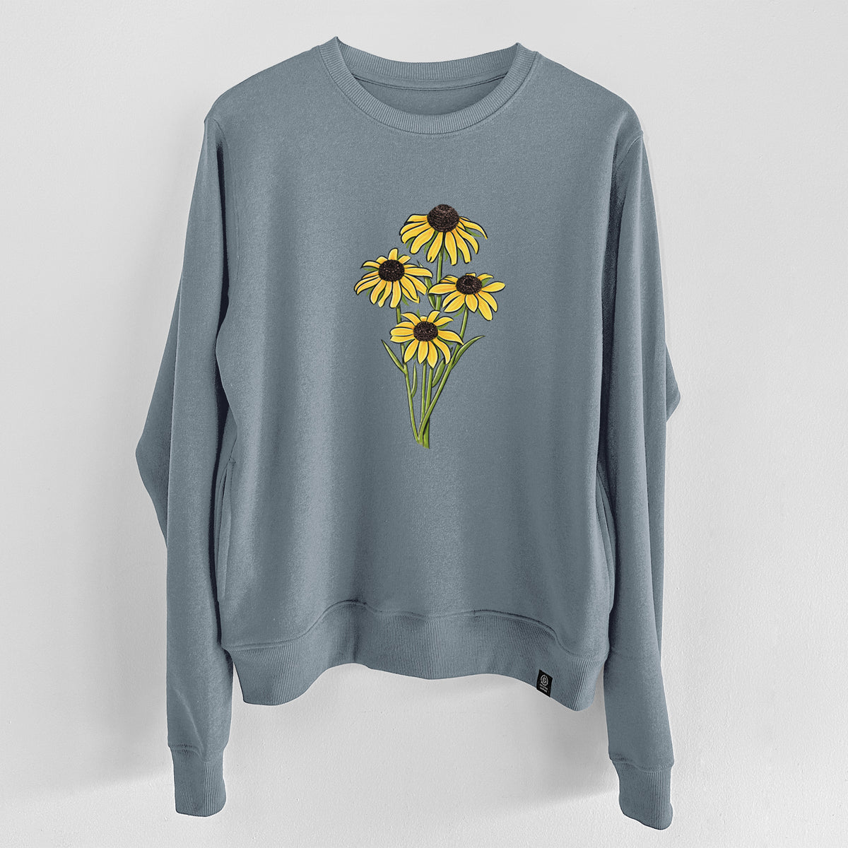 Black-eyed Susans - Rudbeckia hirta  - Unisex Reclaimed Crewneck Sweatshirt