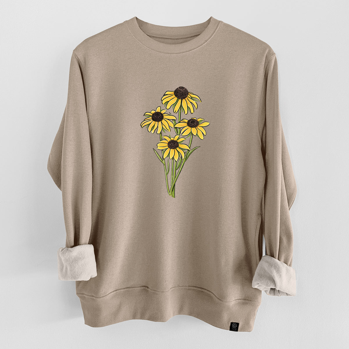 Black-eyed Susans - Rudbeckia hirta  - Unisex Reclaimed Crewneck Sweatshirt